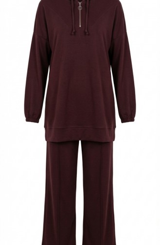 Oysho Stoffen Tweedelige Set Bestaande Uit Een Tuniek Met Capuchon En Een Broek (model 0236-04 Bruin). 0236-04