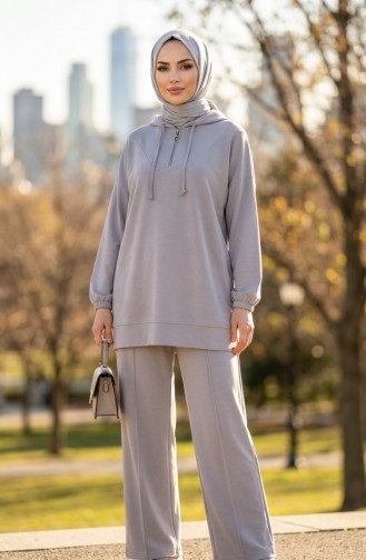 Oysho Stoffen Tweedelige Set Bestaande Uit Een Tuniek Met Capuchon En Een Broek (model 0236-05 Grijs) 0236-05