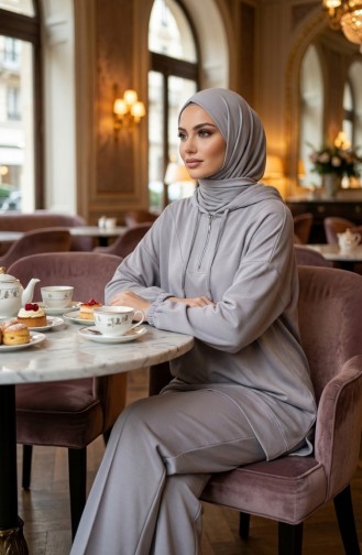 Oysho Stoffen Tweedelige Set Bestaande Uit Een Tuniek Met Capuchon En Een Broek (model 0236-05 Grijs) 0236-05