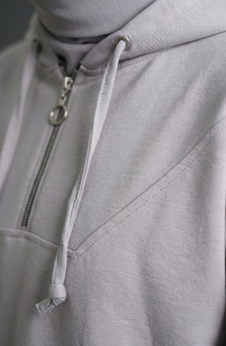 Oysho Stoff-Set Mit Kapuzentunika Und Hose Zweiteilig 0236-05 Grau 0236-05