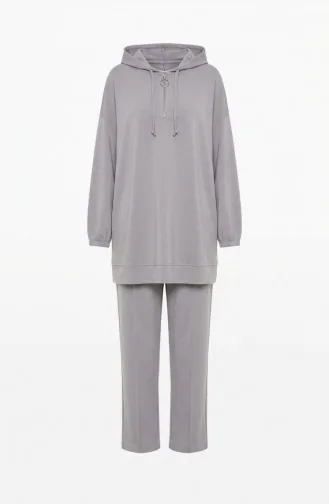 Oysho Fabric Hooded Tunic And Pants Two-Piece Set 0236-05 Grey 0236-05