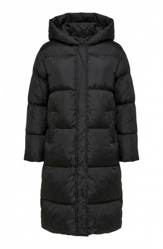 Kapüşonlu Şişme Mont 7031-02 Siyah