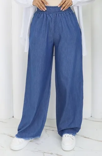 Tencel Stoff Jeans Mit Elastischem Bund 5827-02 Blau 5827-02