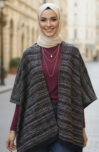 Omuz Şal 1079-01 Lacivert Sarı