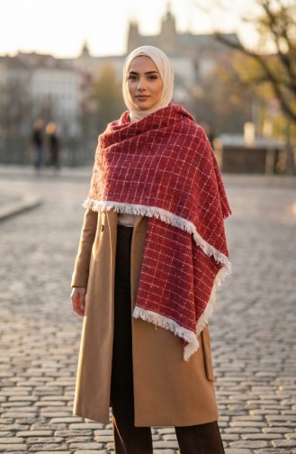 Schulterschal 1201-01 Burgunderrot 1201-01