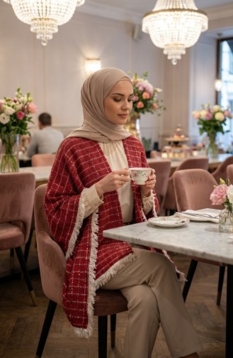 Schulterschal 1201-01 Burgunderrot 1201-01