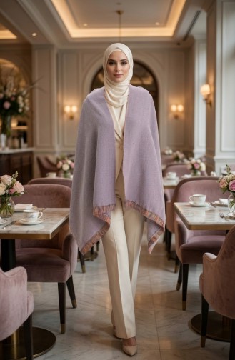 شال كتف 1205-01 لون وردي فاتح 1205-01