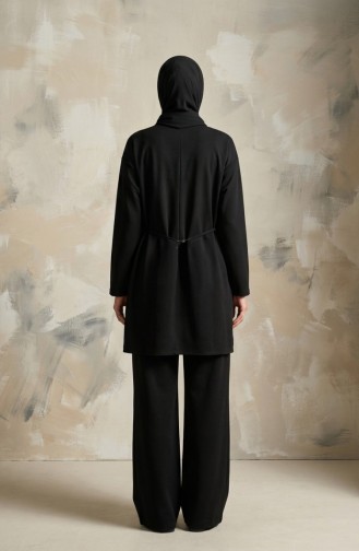 Zweiteiliges Set Aus Tunika Und Hose Mit Sternenapplikation 2209-02 Schwarz 2209-02