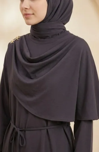 Zweiteiliges Set Aus Tunika Und Hose Mit Sternenapplikation Drapiert 2209-03 Grau 2209-03