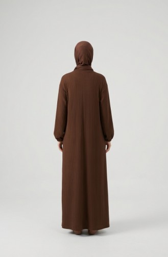 Lange Winterabaya Met Knoopsluiting En Elastische Mouwen 2214-01 Tan 2214-01