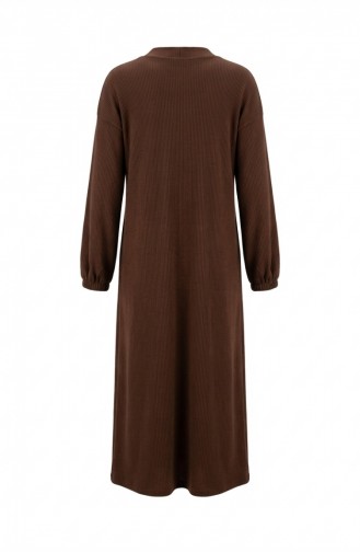 Lange Winterabaya Met Knoopsluiting En Elastische Mouwen 2214-01 Tan 2214-01