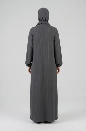 عباية شتوية طويلة بأزرار وأكمام مطاطية 2214-03 أنثراسيت 2214-03