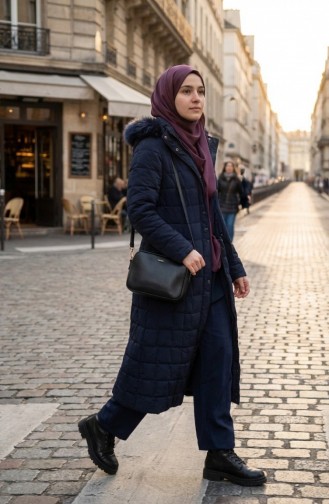 Plus Size Hooded Nova Jacket 6320-02 Navy Blue 6320-02