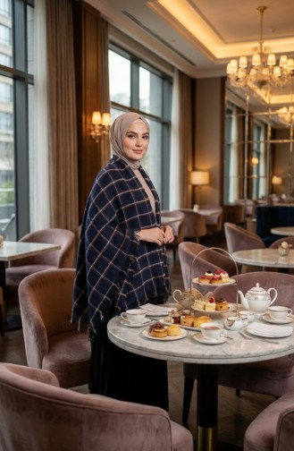 Schoudersjaal 1212-01 Marineblauw 1212-01