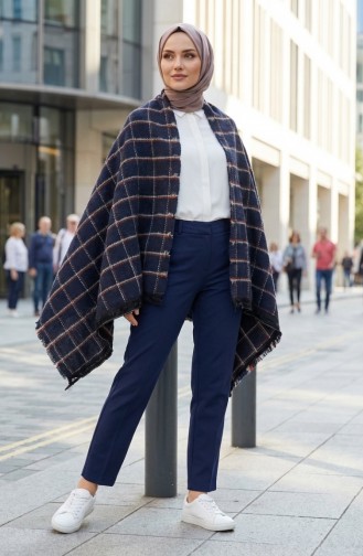 Schoudersjaal 1212-01 Marineblauw 1212-01