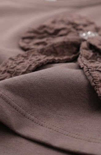 Tunic And Skirt Two-Piece Set With Bow Detail 0237-06 Mink 0237-06