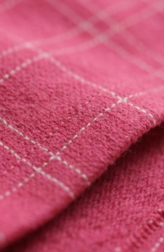 Striped Belted Winter Dress With Elasticated Cuffs 2505-03 Pink 2505-03