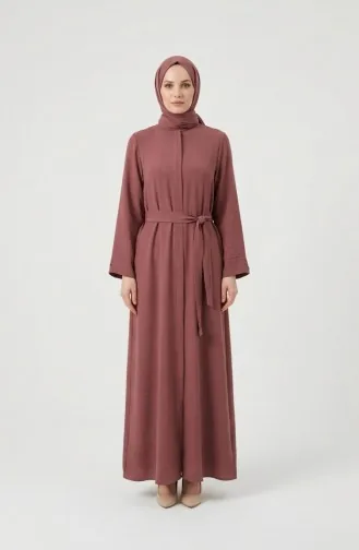 عباية بحزام من قماش أيروبين 4043-01 وردي فاتح 4043-01