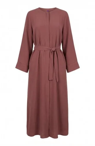 عباية بحزام من قماش أيروبين 4043-01 وردي فاتح 4043-01