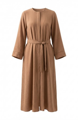 Aerobin Fabric Belted Abaya 4043-02 Camel 4043-02