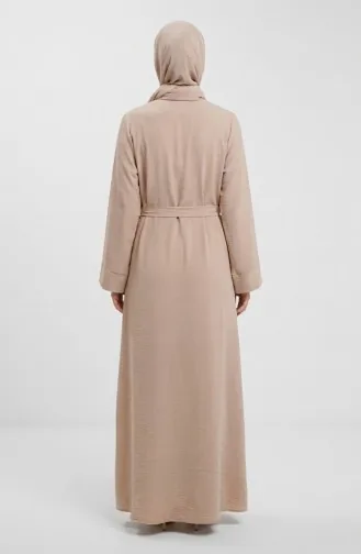 Aerobin Stoff Abaya Mit Gürtel 4043-03 Beige 4043-03