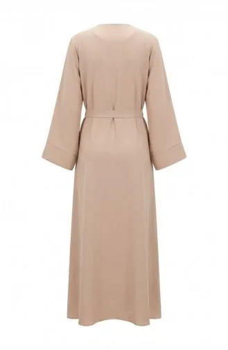 Aerobin Stoff Abaya Mit Gürtel 4043-03 Beige 4043-03