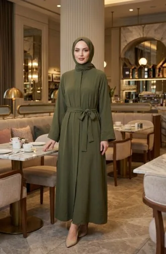 Abaya Met Riem Van Aerobin-stof 4043-04 Lichtgroen 4043-04