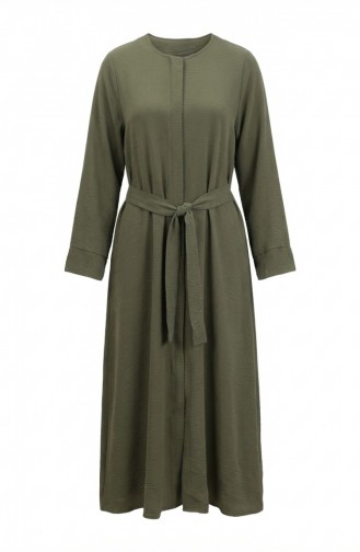 عباية بحزام من قماش أيروبين 4043-04 أخضر فاتح 4043-04