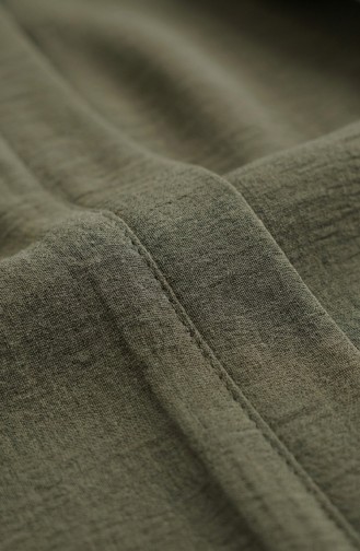 عباية بحزام من قماش أيروبين 4043-04 أخضر فاتح 4043-04