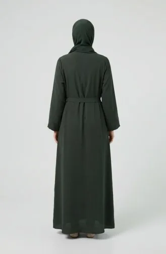 عباية بحزام من قماش أيروبين 4043-05 كاكي 4043-05