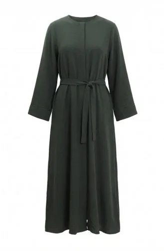 عباية بحزام من قماش أيروبين 4043-05 كاكي 4043-05