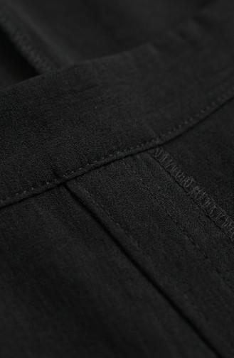 Abaya Ceinturée En Tissu Aerobin 4043-06 Noir 4043-06