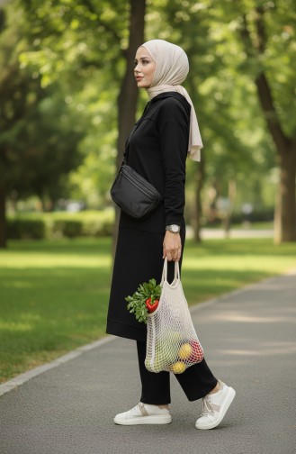 Tweedraads Trainingspak 3034-03 Zwart 3034-03