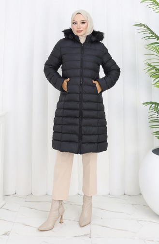 Gewatteerd Jack Met Capuchon En Rits 0168-02 Zwart 0168-02