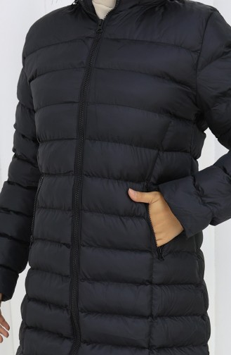 Gewatteerd Jack Met Capuchon En Rits 0168-02 Zwart 0168-02