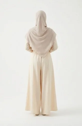 Ensemble Jupe Et Pantalon En Tissu Şile 0500-09 Crème 0500-09
