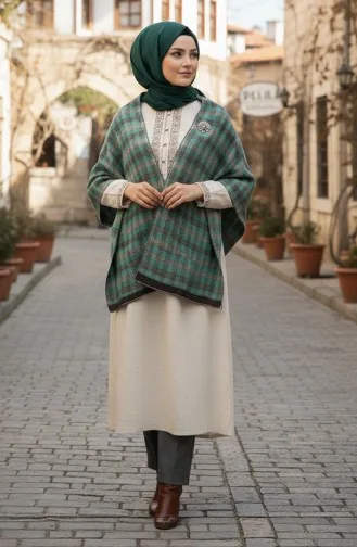 Schoudersjaal 1076-01 Groen 1076-01