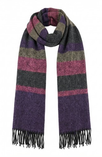 Schultertuch Mit Fischgrätenmuster 2035-05 Lila 2035-05