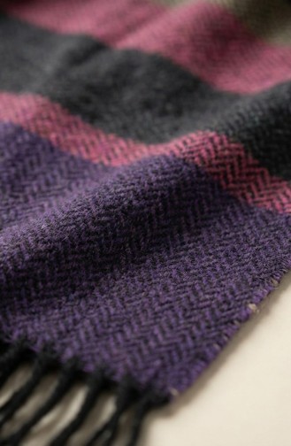 Schultertuch Mit Fischgrätenmuster 2035-05 Lila 2035-05