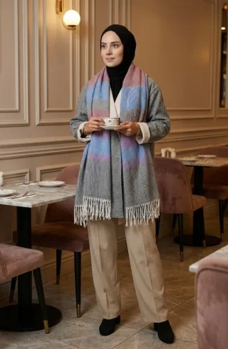 Schultertuch Mit Fischgrätenmuster 2035-06 Weinrot 2035-06