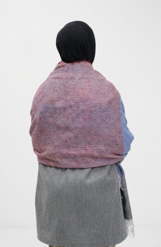 Balık Sırtı Desenli Omuz Şalı 2035-06 Bordo