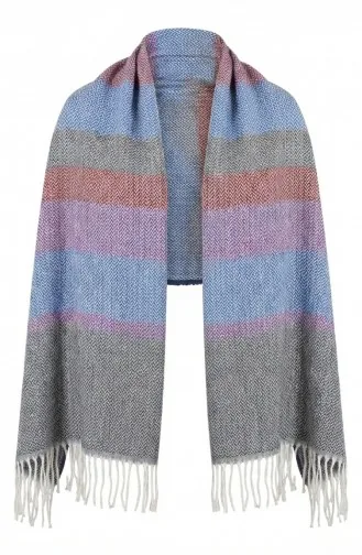 Schultertuch Mit Fischgrätenmuster 2035-06 Weinrot 2035-06