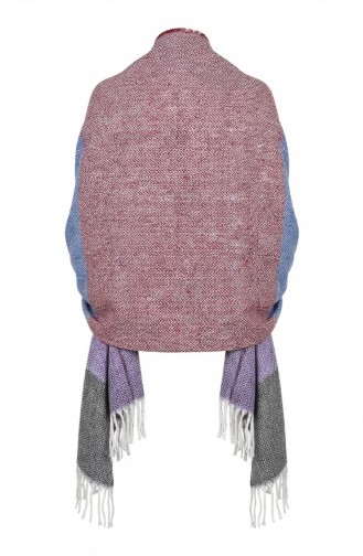 Balık Sırtı Desenli Omuz Şalı 2035-06 Bordo