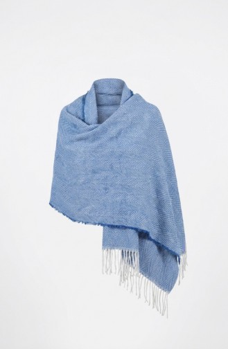 Düz Akrilik Omuz Şalı 2063-02 Saks