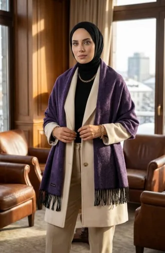 Effen Schouderdoek Van Acryl 2063-06 Paars 2063-06