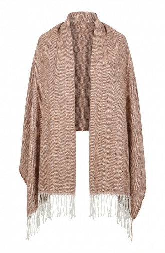 Schlichtes Acryl-Schultertuch 2063-07 Hellbraun 2063-07