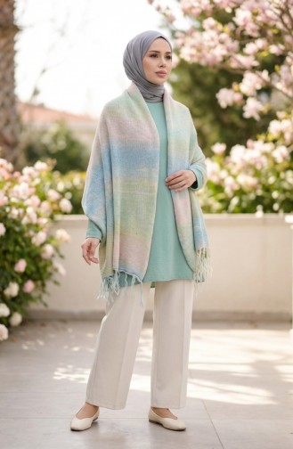 Triko Örme Omuz Şalı 2064-04 Renkli