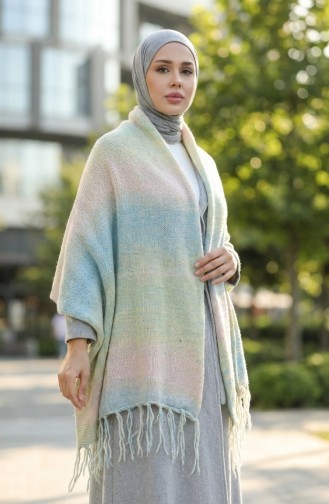 Triko Örme Omuz Şalı 2064-04 Renkli