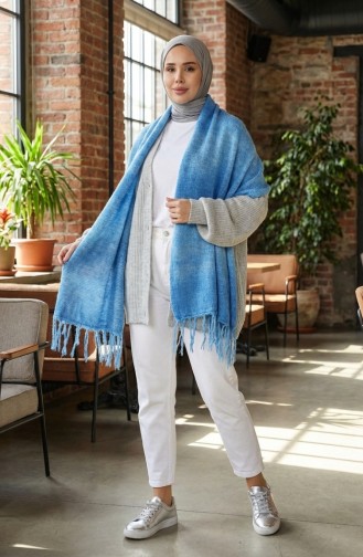 Knitwear Shoulder Shawl 2064-05 Blue 2064-05