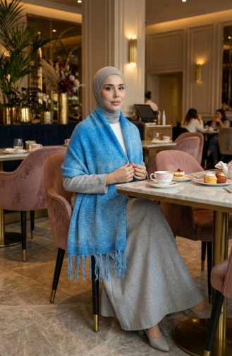 Knitwear Shoulder Shawl 2064-05 Blue 2064-05